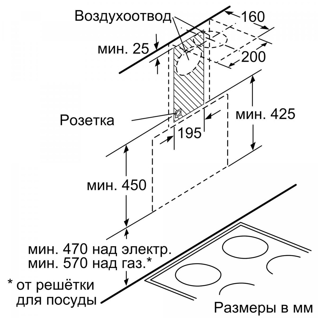 Пристенная вытяжка Bosch DWK65AJ91R купить в Омске в интернет-магазине  BT-TECHNIKA c доставкой